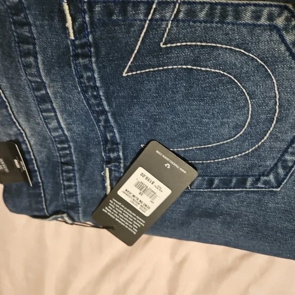 True Religion Blue Relaxed Jeans with Natural Fading
